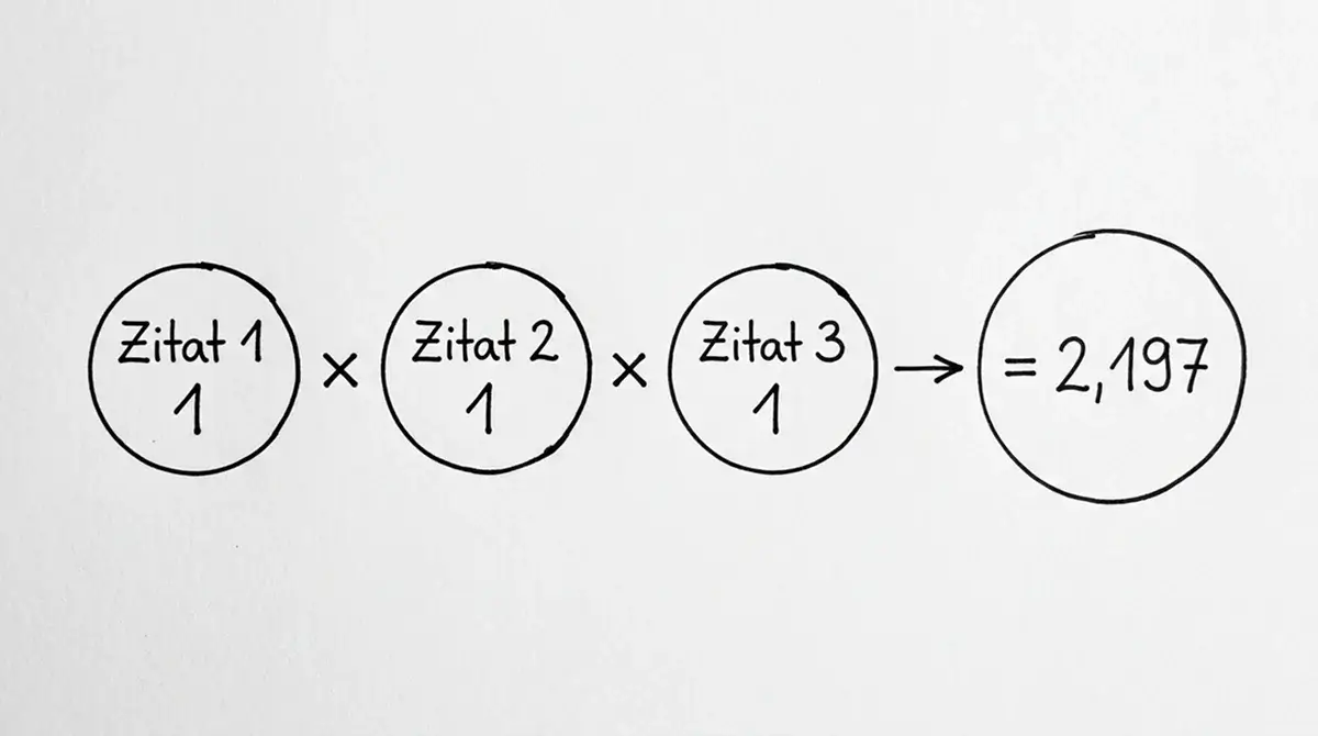 Quotenmultiplikation bei einer Volleyball Kombiwette – Formeldarstellung mit drei Spielbeinen