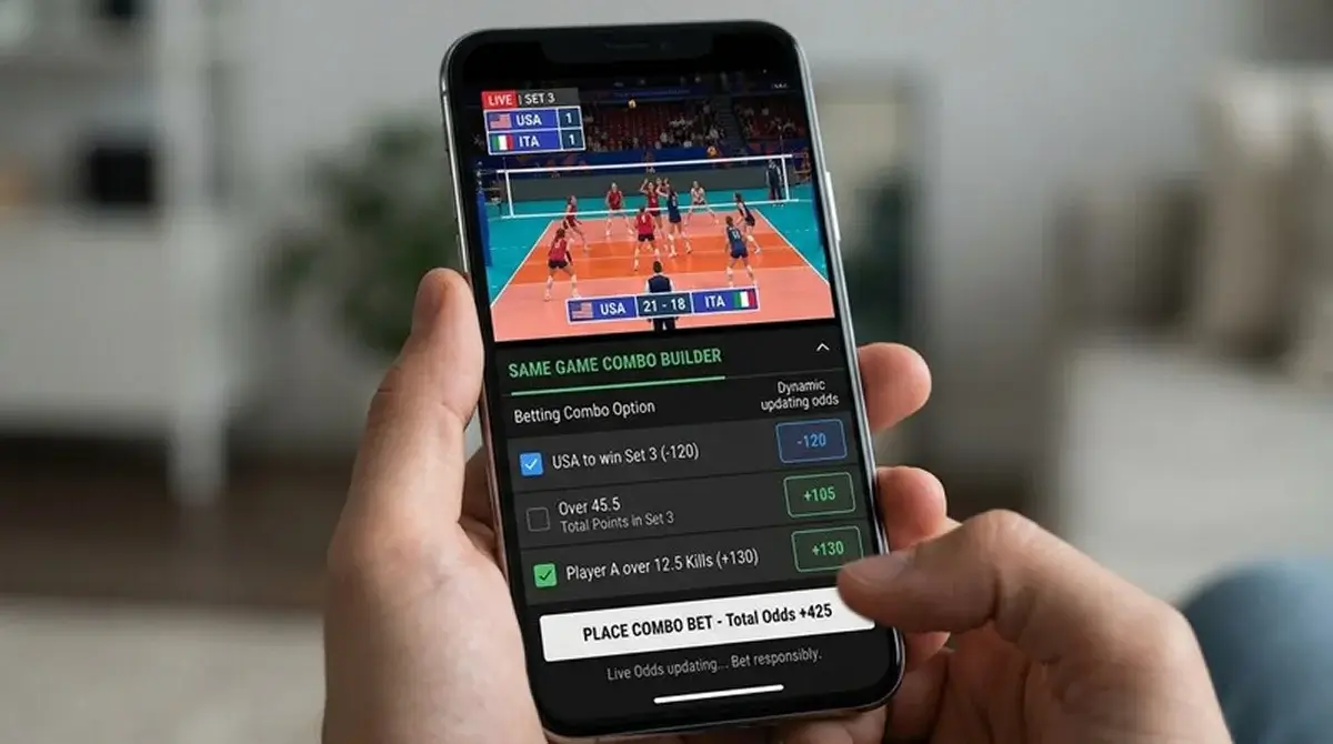 Live Kombiwetten auf Volleyball per Smartphone-App – Echtzeit-Quoten und Kombischein-Aufbau