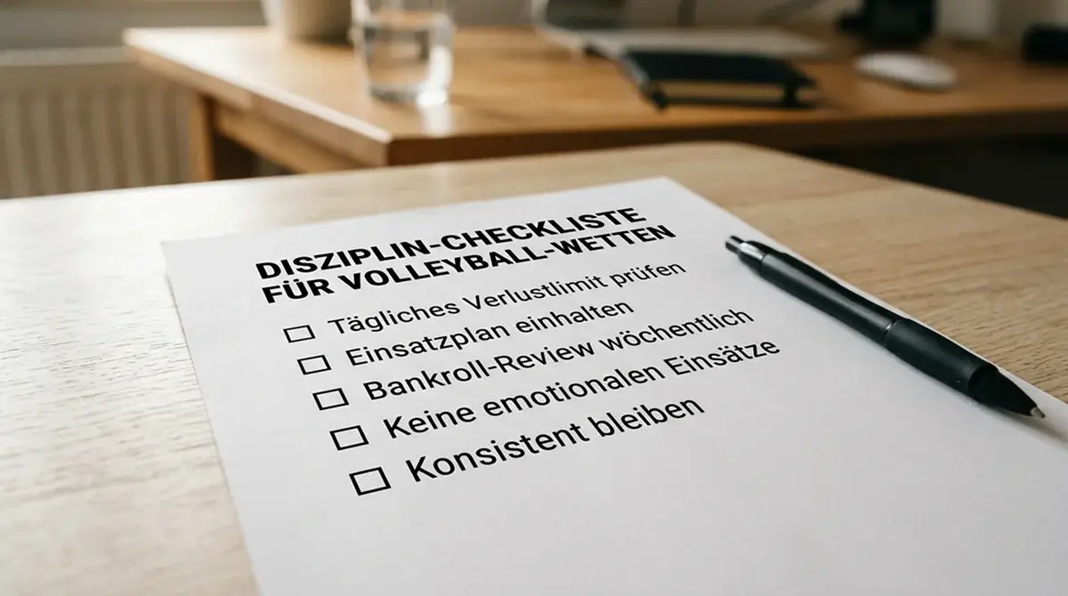 Volleyball Kombiwetten Disziplin-Checkliste mit Verlustlimit täglichem Stop Bankroll-Review und konsistentem Einsatzplan