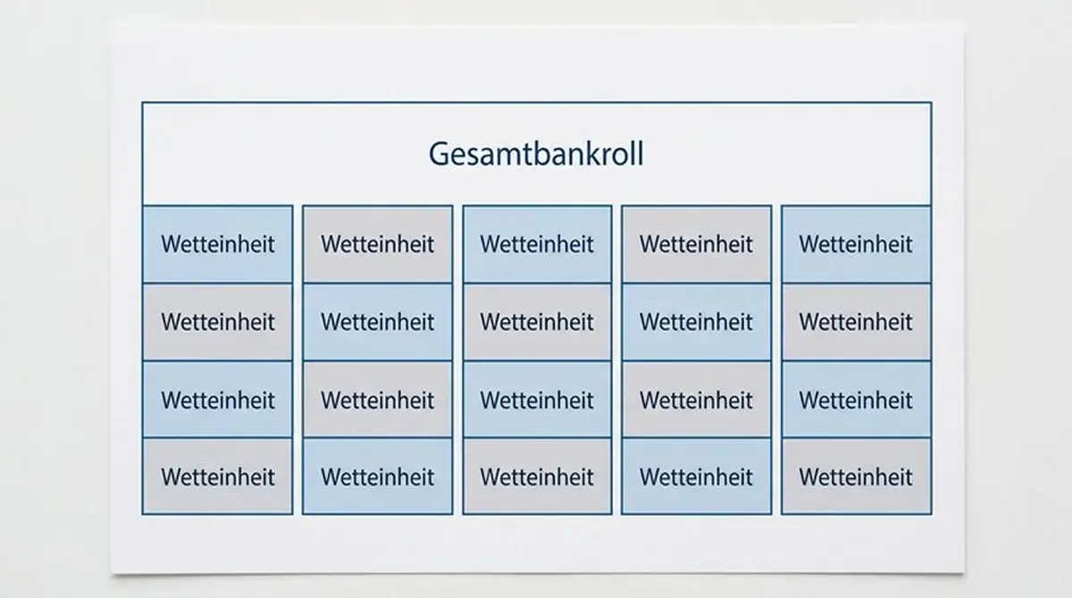 Schaubild erklärt das Prinzip des Volleyball Bankroll Managements mit Einteilung des Gesamtbudgets in einzelne Wetteinheiten