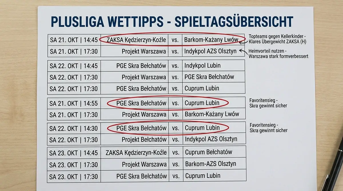 Top-Begegnungen der PlusLiga für Volleyball Kombiwetten – welche Spielpaarungen sich für Kombischeine eignen