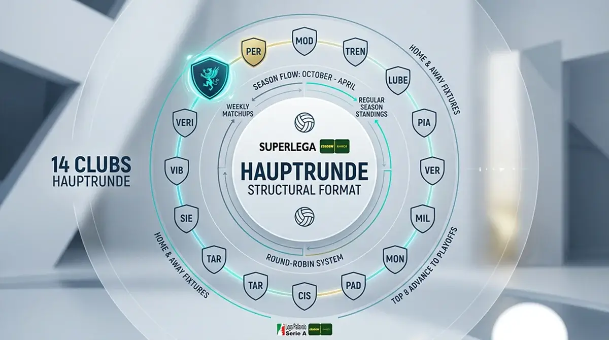 Überblick über die Struktur der italienischen Volleyball SuperLega für Kombiwettende